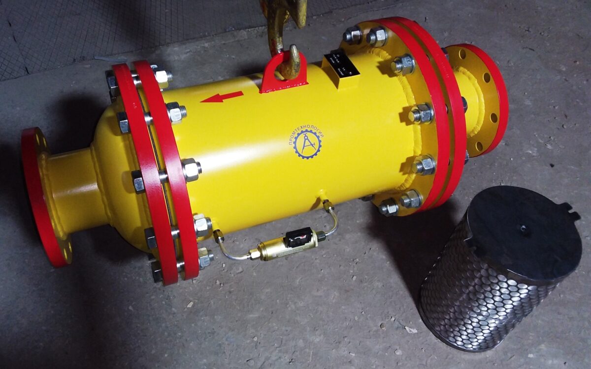 Фильтр газовый горизонтальный DN150 PN1,6 МПа с ИПД и запасной кассетой